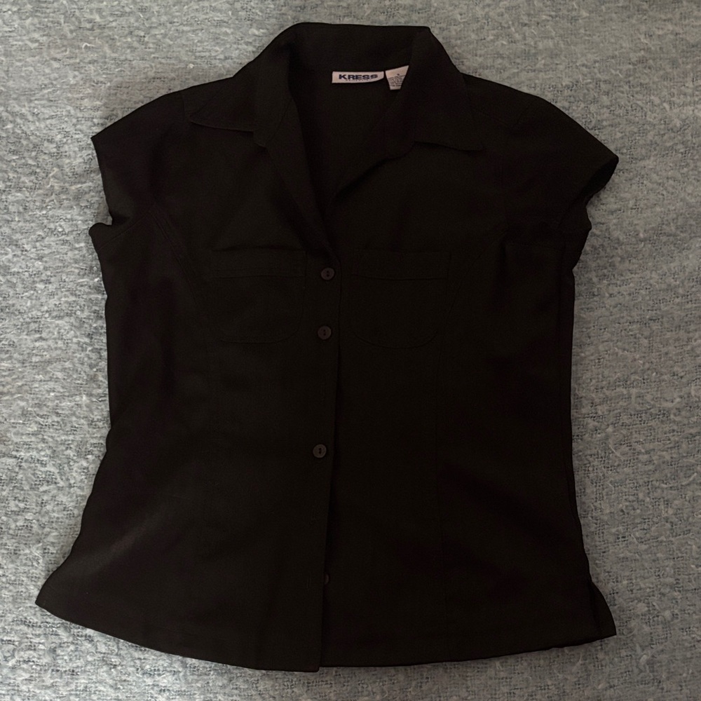 Classic Black Button Down Shirt for Women